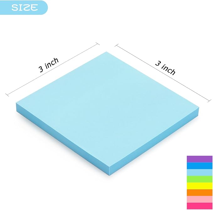 Early Buy Sticky Notes 8 Bright Color 8 Pads Self-Stick Notes 3 in x 3 in - Image 3