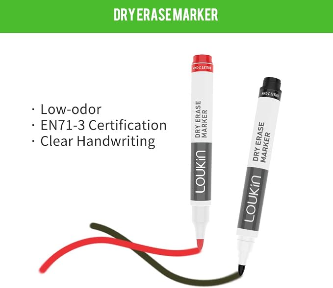 LOUKin Magnetic and Adhesive Marker Holder, Dry Erase Accessory Tray Set - Image 10