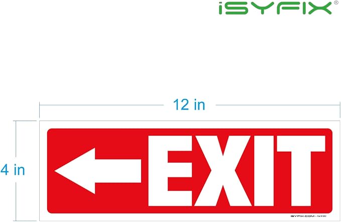 iSYFIX Exit Signs Stickers 12 Pack 12x4 Inch - Image 8