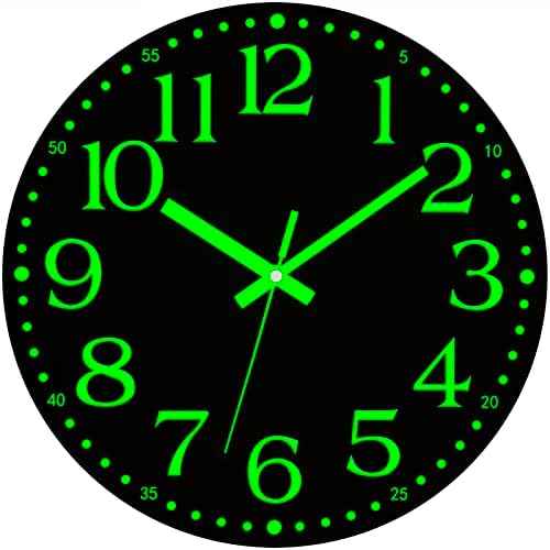 Wall Clock Glow in the Dark Clocks Battery Operated Silent 12 Inch
