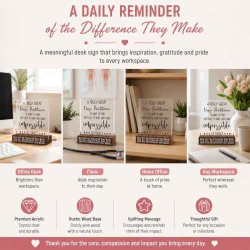 Nurse Practitioner Gifts for Women, Appreciation Desk Sign, Inspirational Gift