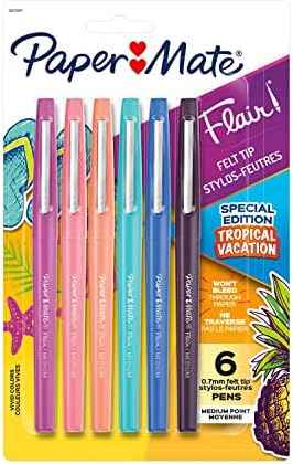 Paper Mate Flair Felt Tip Pens, Medium Point, Limited Edition Candy Pop Pack, Pack of 6 (1979425)