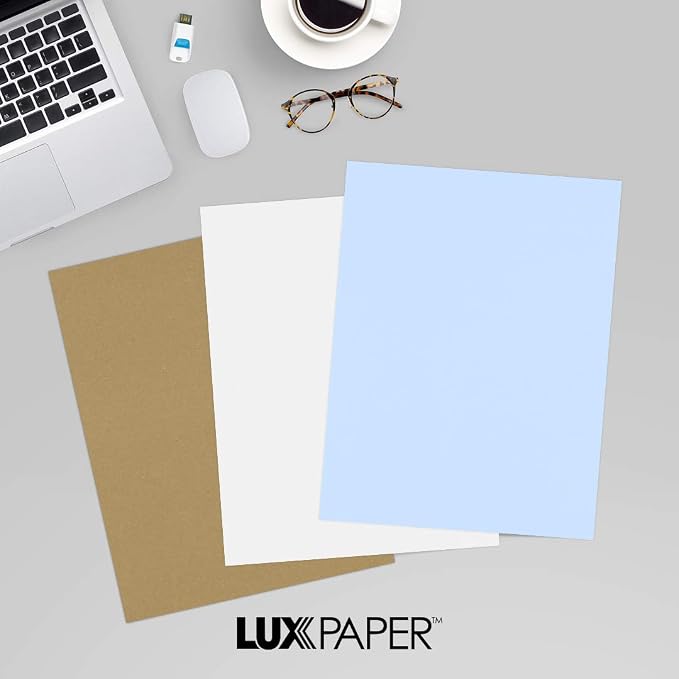 LUXPaper 8.5" x 11" Paper | Letter Size | Baby Blue | 80lb. Text | 250 Qty - Image 9