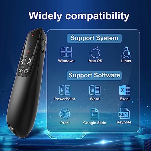 Presentation Clicker for PowerPoint, Wireless Presenter Remote with Laser