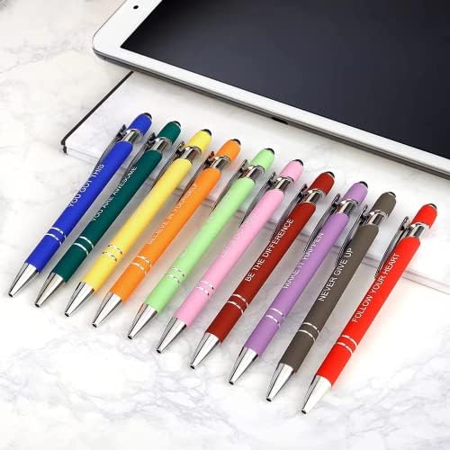 30 PCS Inspirational Pens Bulk with Stylus Tip Gifts Black Ink