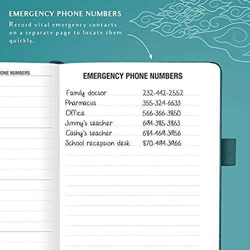 Legend Telephone Address Address Book for Seniors with Tabs, Dark Teal