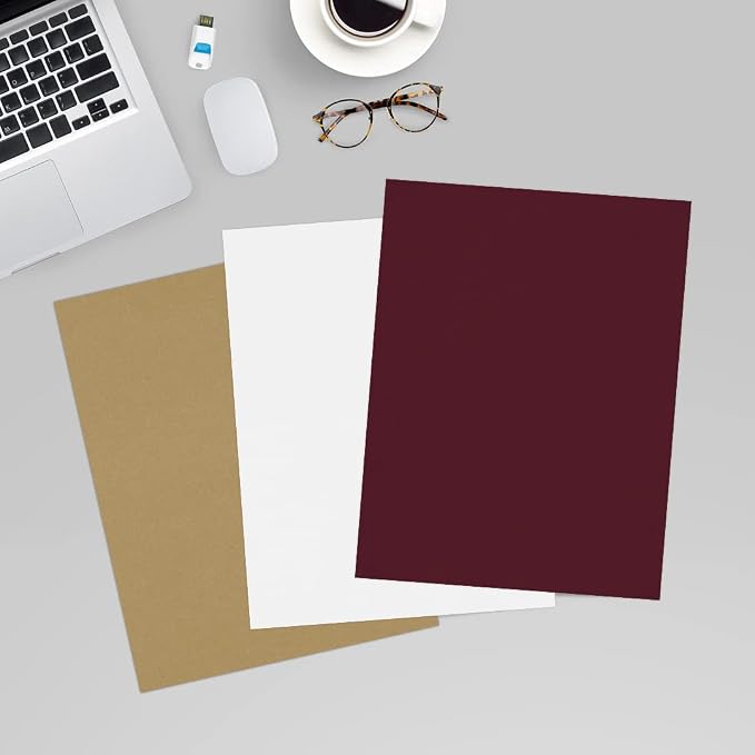 LUXPaper 8.5" x 11" Cardstock | Letter Size | Burgundy Linen | 100lb. Cover | - Image 6
