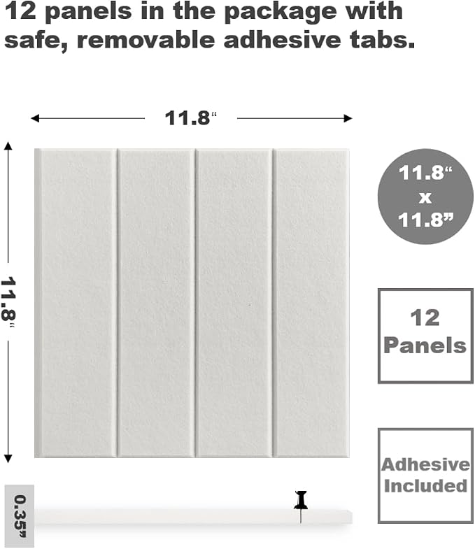 DECORITA White Felt Bulletin Board Tiles | Modern Cork Board Alternative | - Image 3