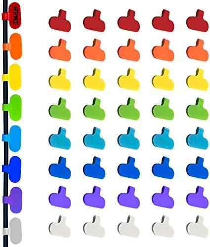 Mr-Label – 40Pcs Reusable Cable Labels– Writable Cable Wraps for Clear Writing- Cord Labels for Classify&Identification–Wire Tags for Cable Management | Electronics Computers(8 Colors)