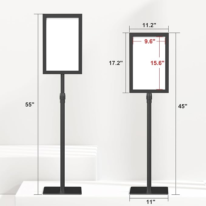 Relx Standing Sign Holder 11 x 17, Adjustable Pedestal Sign Stand, Double-sided - Image 3