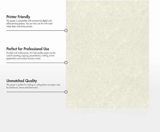 LUXPaper 8.5" x 11" Paper | Letter Size | Cream Parchment | 60lb. Text | 50 Qty - Image 8