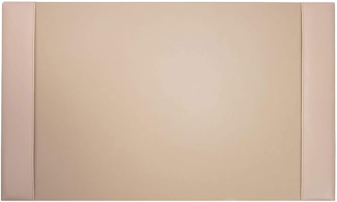 White Latte Bonded Leather 30" x 18" Side-Rail Desk Pad by Dacasso