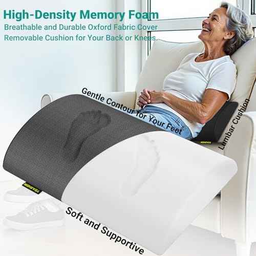 YEASHEIN Adjustable Foot Rest for Under Desk at Work, 6 Positions - Gray