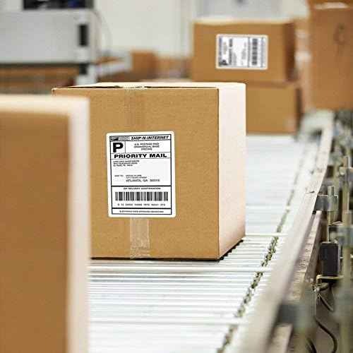 Immuson 4 x 6 Direct Thermal Shipping Labels with Perforations, Pack of 500 Thermal Labels, Permanent Adhesive, White Mailing Fanfold Label for Thermal Printer
