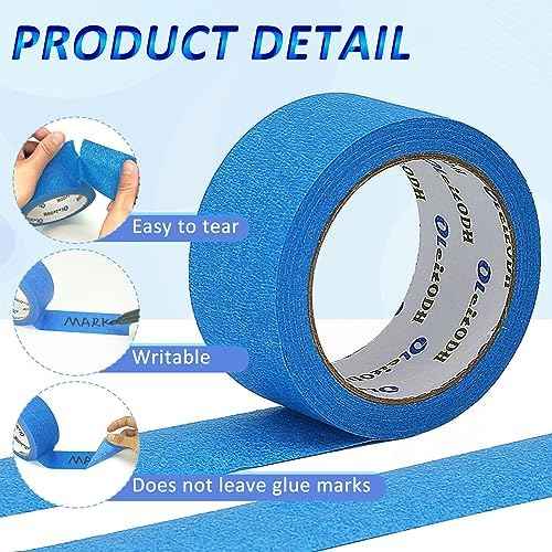 Oleitodh 12 Rolls Blue Painters Tape Bulk 2 inch x 660 Yards, Painters