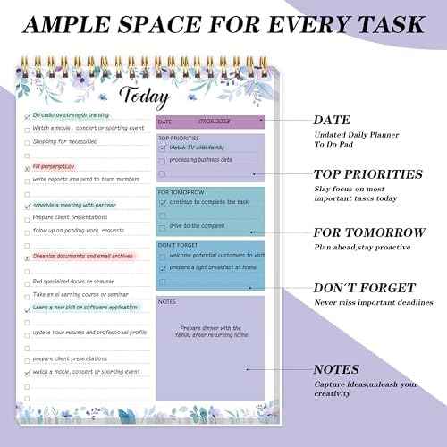 KMQOY To Do List Notepad, Daily Checklist Planner, 6.7" x 9.8", 104 Pages