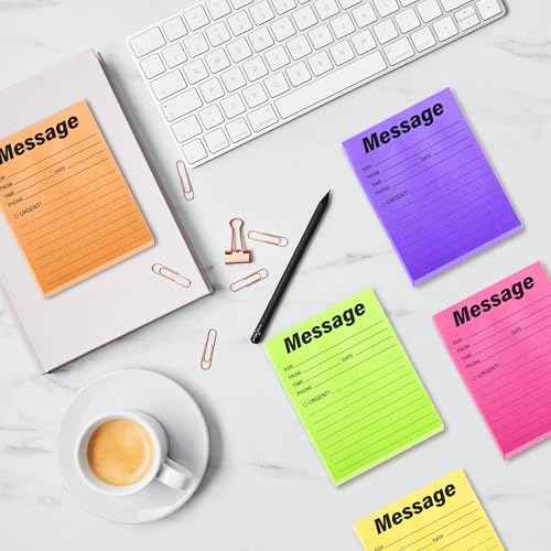 9 Pcs Phone Message Sticky Notes 5 X 3.94inch Assorted Neon Colors