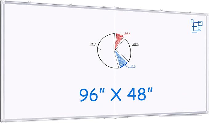 Magnetic Dry Erase Board 96 x 48 inches, Maxtek 4" x 8" Whiteboard by Maxtek