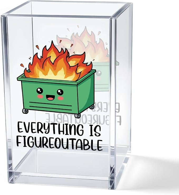 Vgrti Everything is Figureoutable Acrylic Cosmetic Pencil Pen Holder Cup by Unknown