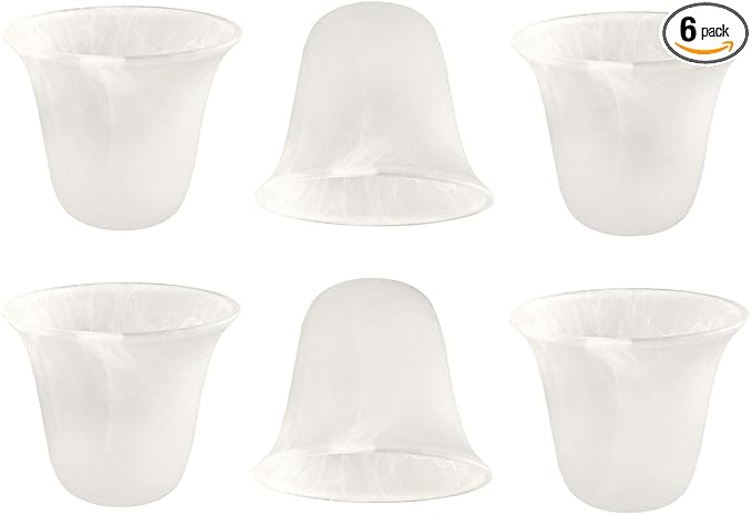 Eumyviv Bell Shaped Alabaster Glass Lamp Shade Replacement by Eumyviv