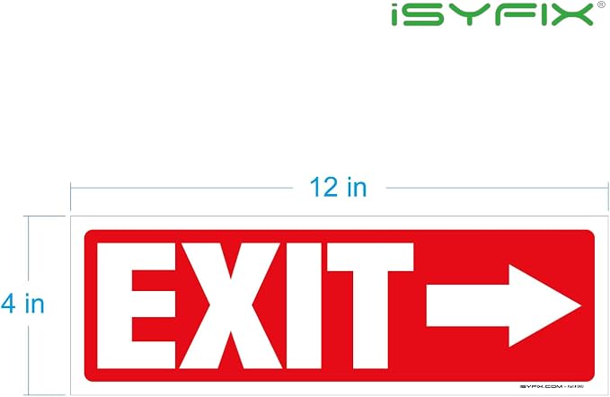 iSYFIX Exit Signs Stickers 12 Pack 12x4 Inch - Image 8