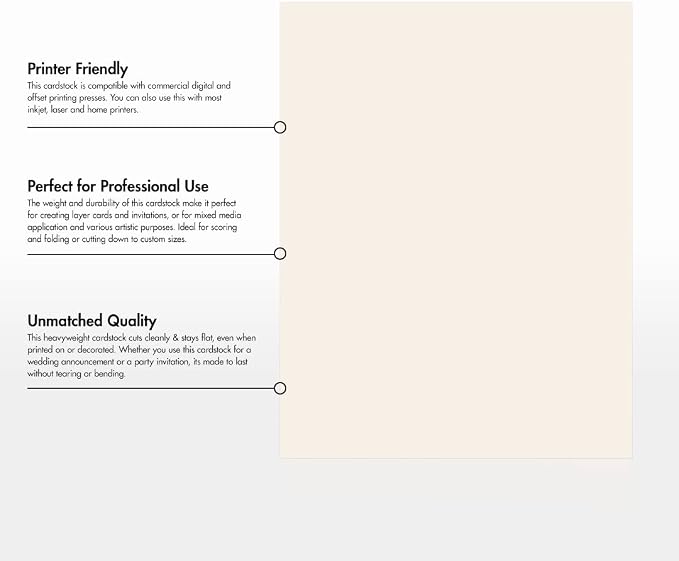 LUXPaper 8.5" x 11" Cardstock | Letter Size | Ivory | 65lb. Cover | 50 Qty - Image 8