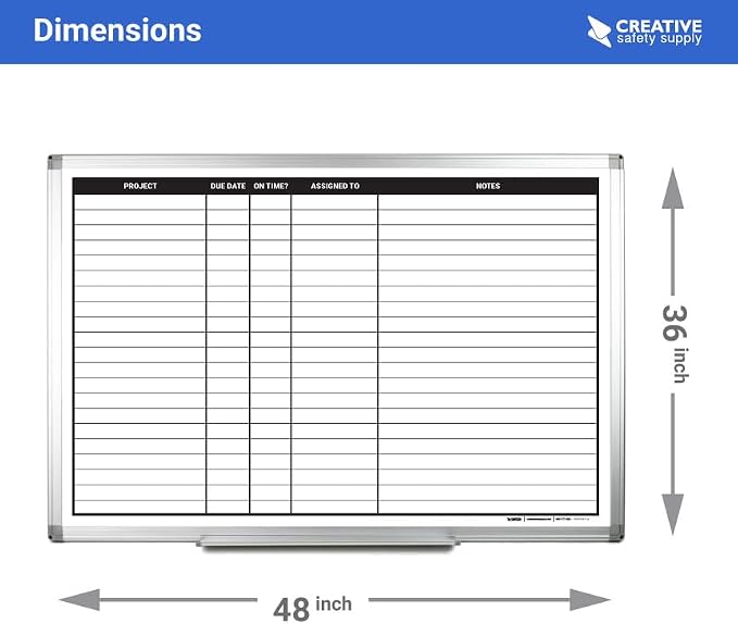 Project Planning Dry-Erase Whiteboard 48" x 36" - Image 3