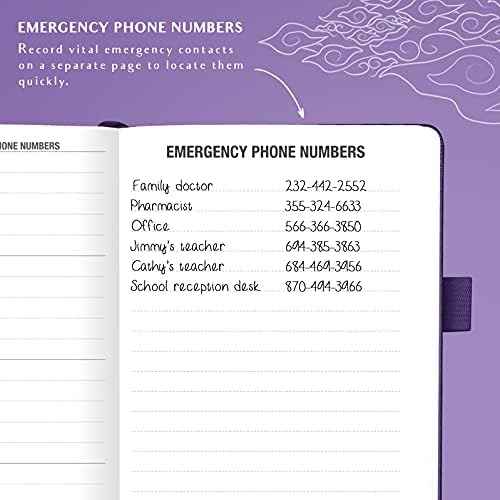 Legend Telephone Address Address Book for Seniors with Tabs, Purple