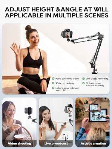 Overhead Camera Mount, Desk Camera Mount with Articulating Arm, 5lb