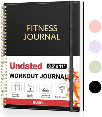 Fitness Workout Journal Planner, Exercise Log Book for Men & Women