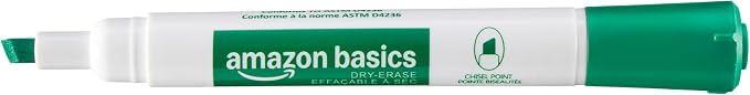 Amazon Basics Low-Odor Dry Erase Whiteboard Markers, Chisel Tip, 4 Assorted - Image 3