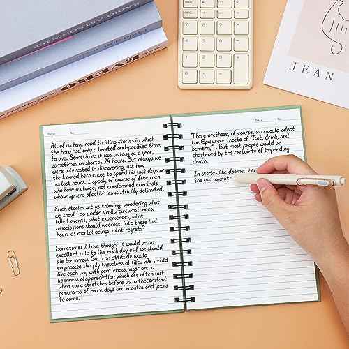 EOOUT 6pcs Spiral Notebook 5.5” x 8.5” Hardcover College Ruled Journals, A5 160 Pages Assorted Morandi Tone Colors for Work Office School Supplies