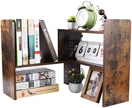 PAG-Mass Desktop Bookshelf Freestanding Wooden Countertop Bookcase Accessories Organizer Display Rack Dorm Desk Storage Shelf
