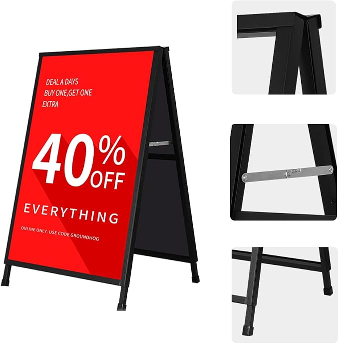 DISPLAYSWORKER Heavy Duty A-Frame Sidewalks Signs 24x36 Inch, outdoor Sandwich - Image 5