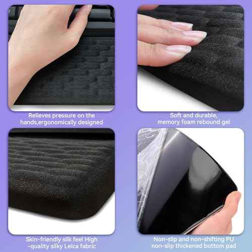 Wrist Rest with Keyboard Stand, Computer Wrist Support Pad, Ergonomic Keyboard Riser Holder Lifter Tray with Wrist Pad, Memory Foam Desk Cushion, Palm Hand Typing for Office Home School