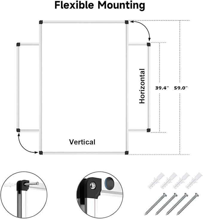 XBoard Large Magnetic Whiteboard 60 x 40 Inch, Dry Erase Board - Image 3