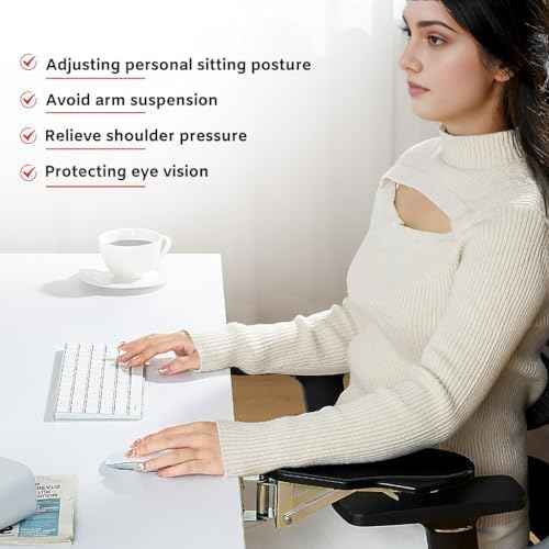 Computer Arm Rest for Desk, 180° Swivel and 90° Foldable, Black