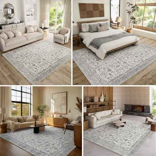 Machine Washable Rugs for Living Room: 8x10 Area Rugs for Bedroom