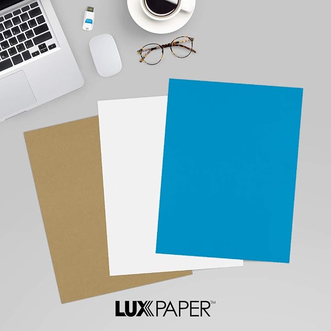 LUXPaper 8.5" x 11" Paper | Letter Size | Pool Blue | 80lb. Text | 50 Qty - Image 9