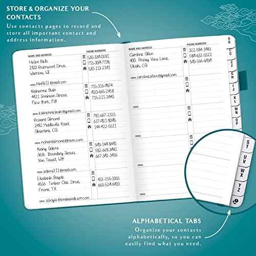 Legend Telephone Address Address Book for Seniors with Tabs, Dark Teal