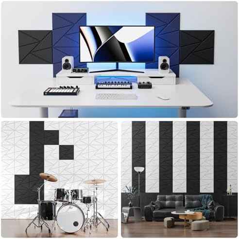 22 Pack Self-Adhesive Acoustic Panels, Sound Proof Foam Panels for Walls