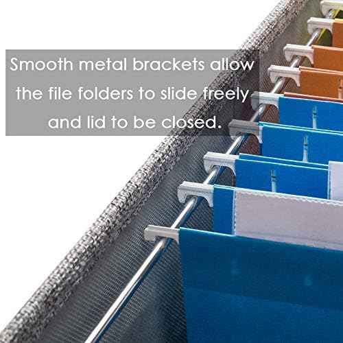 PRANDOM File Organizer Box - Set of 1 Collapsible Decorative Linen