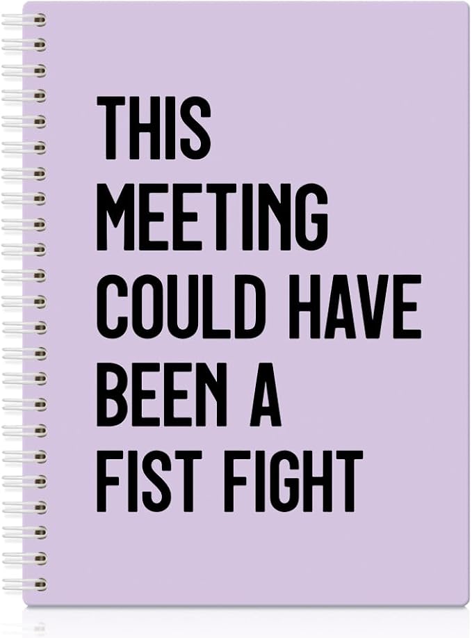 XQLZY This Meeting Could Have Been A Fist Fight Purple Spiral Notebook by XQLZY