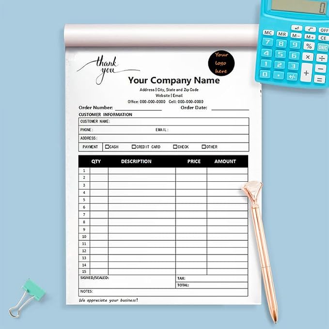 Personalized Invoice Book Custom 2 Part/3 Part Receipt Book Quote Estimate - Image 6