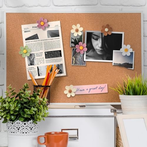50Pcs Flower Push Pins,5 Colors Cute Cork Board Pins, Decorative Thumb Tacks for Bulletin Board, Feature Wall, Office, Home