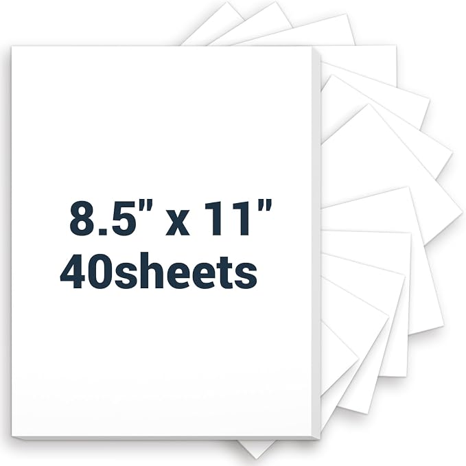 Cardstock 8.5 x 11, Thick Printer Paper 75 lb/200 gsm, 40 Sheets Card Stock by Glyanlee
