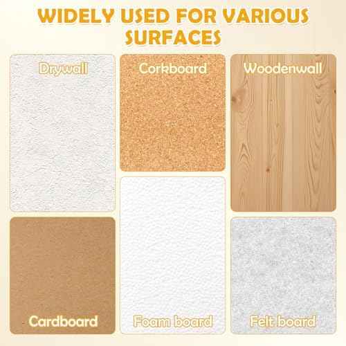 50 Pieces Metal Push Pins, Gold Thumb Tacks for Wall, Flat Thumbtacks for Cork Board, Decorative Wall Pins for Bulletin Board, Office, Home