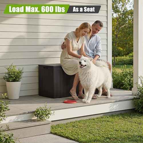 Flamaker Resin Deck Box 100 Gallon Large Outdoor Storage Box Waterproof