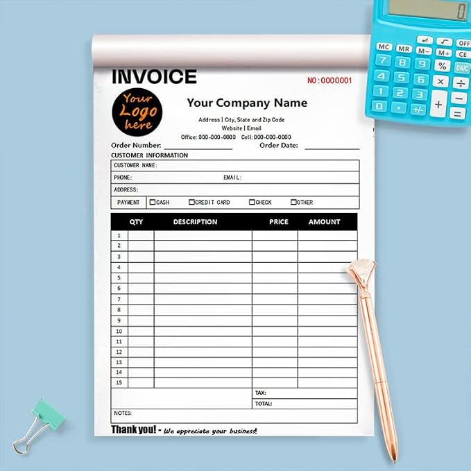 Personalized Invoice Book Custom 2 Part/3 Part Receipt Book Quote Estimate - Image 6