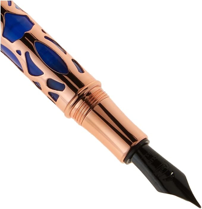 Conklin Endura Deco Crest Fountain Pen in Blue, Extra Fine Nib, Premium Writing - Image 4